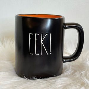 Rae Dunn by Magenta EEK! Halloween Mug Black w/ Orange **NEW**